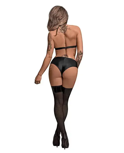 Lust Fetish Faux Leather Lingerie Juno Black S/M