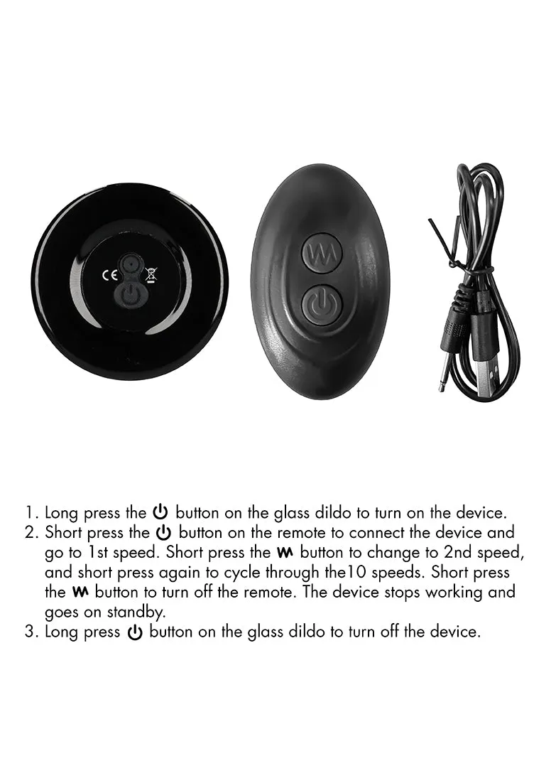 Missy - Glass Vibrator - With Suction Cup And Remote - Rechargeable - 10 Speed
