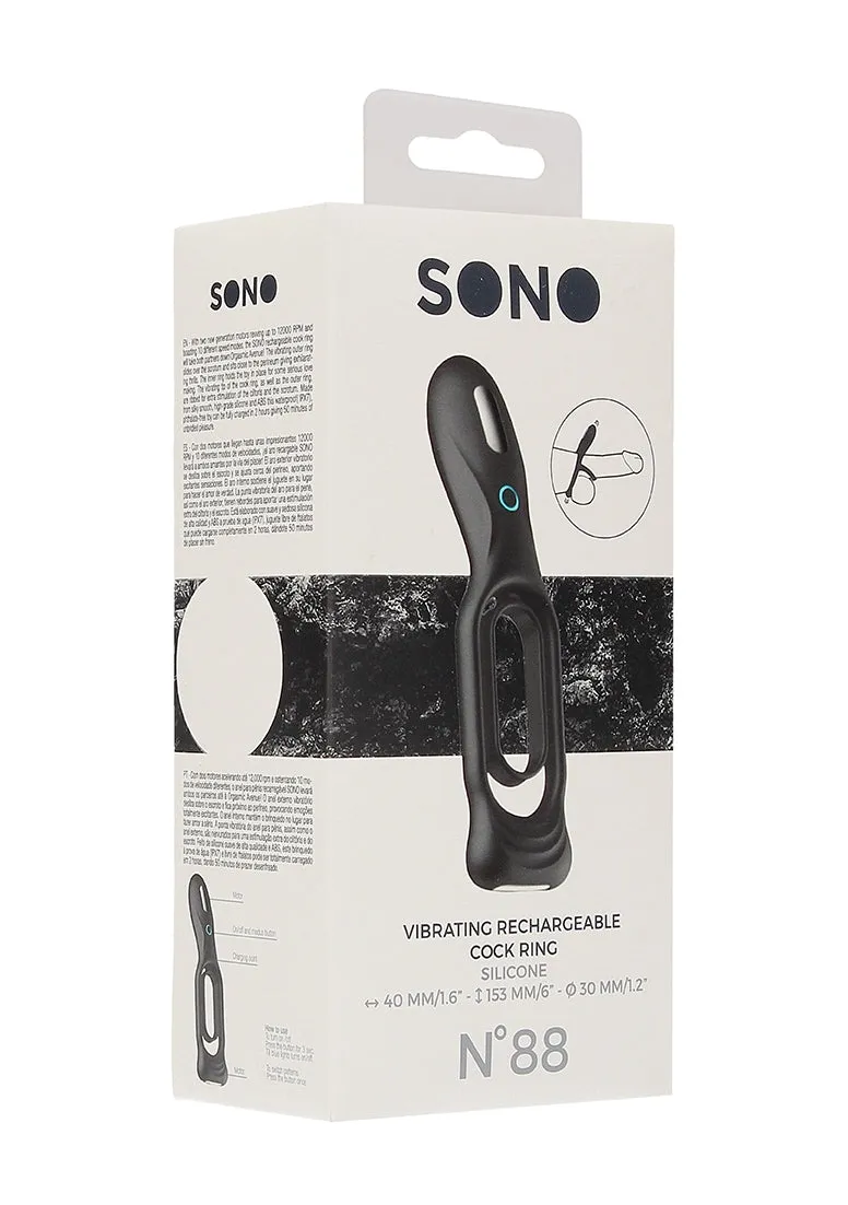 N0. 88 - Vibrating Rechargeable Cock Ring - Black