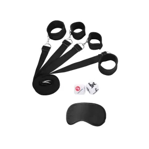 Ouch! Black & White Bed Bindings Restraint System Bondage Kit