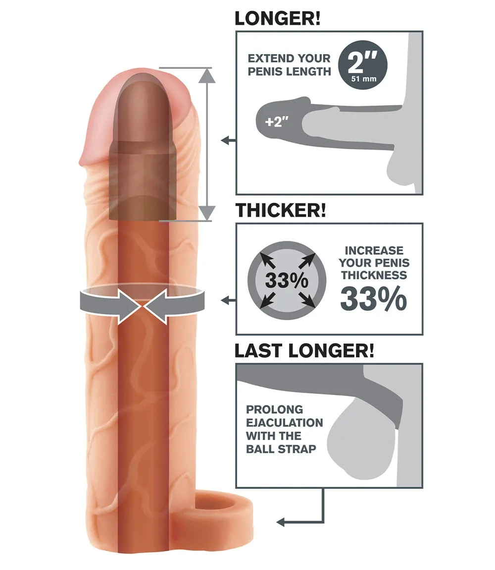 Perfect 2 Penis Extension With Testicle Strap