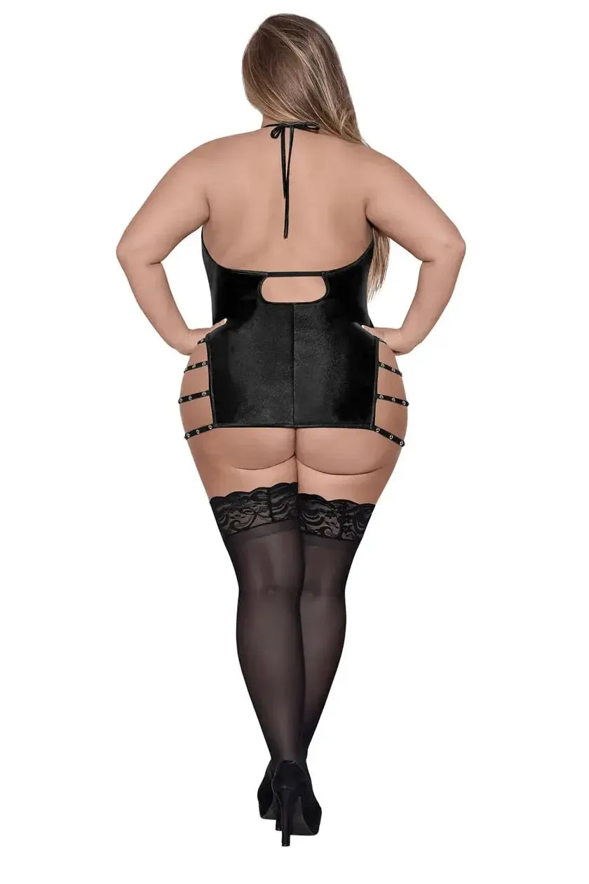 Plus Size BDSM Lingerie Lust Fetish Portia Black Queen
