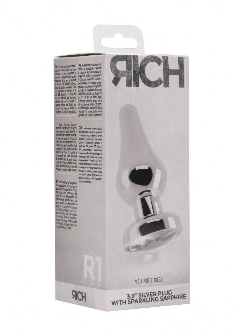 R1 - Silver Plug - 3.9 Inch - Clear Sapphire