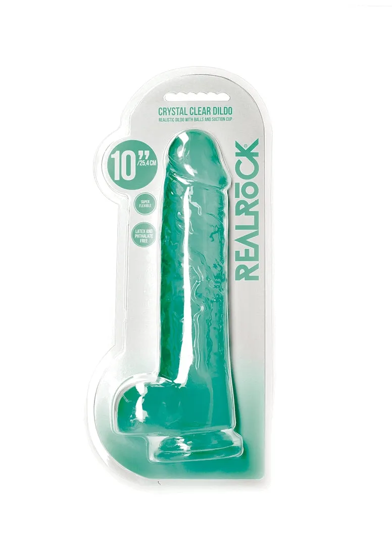 Realistic Dildo With Balls - 10/ 25.4 Cm