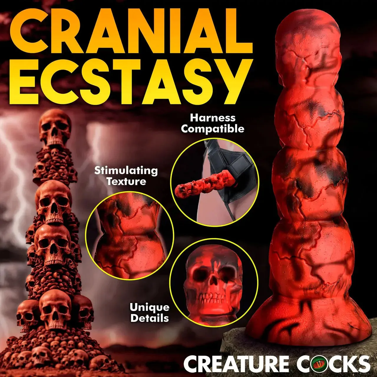 Satanic Dildo Sex Toy Demon Dildo Skull Sex Toy Doom Silicone Dildo