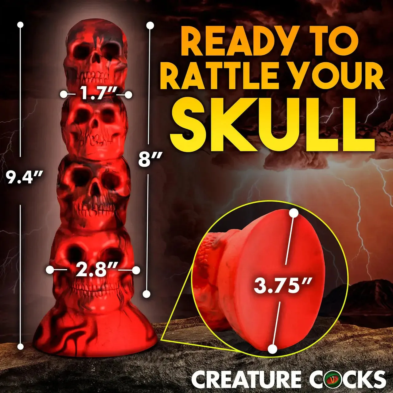 Satanic Dildo Sex Toy Demon Dildo Skull Sex Toy Doom Silicone Dildo