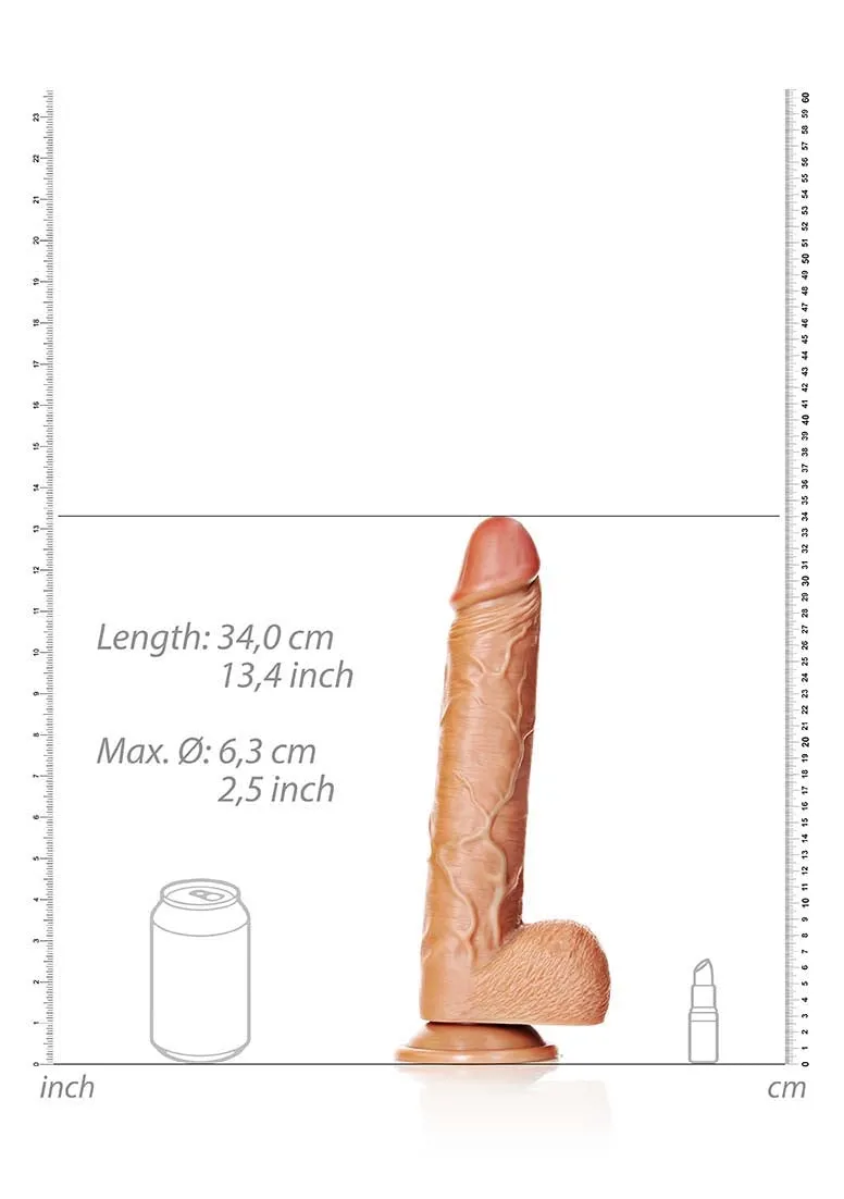Straight Realistic Dildo Balls Suction Cup - 12''/ 30.5 Cm
