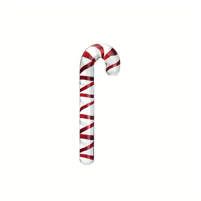 Tea Color Christmas Tree Cane Shape Transparent Glass Anal Plug