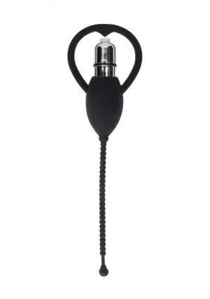 Urethral Sounding Vibrating Bullet Plug - Black
