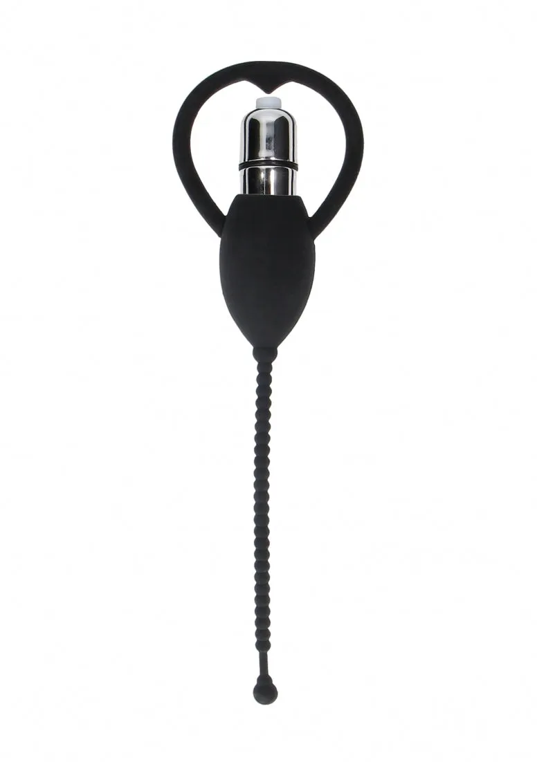 Urethral Sounding Vibrating Bullet Plug - Black